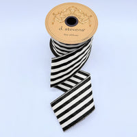 Black Stripe Poplin Glitter Ribbon 2.5