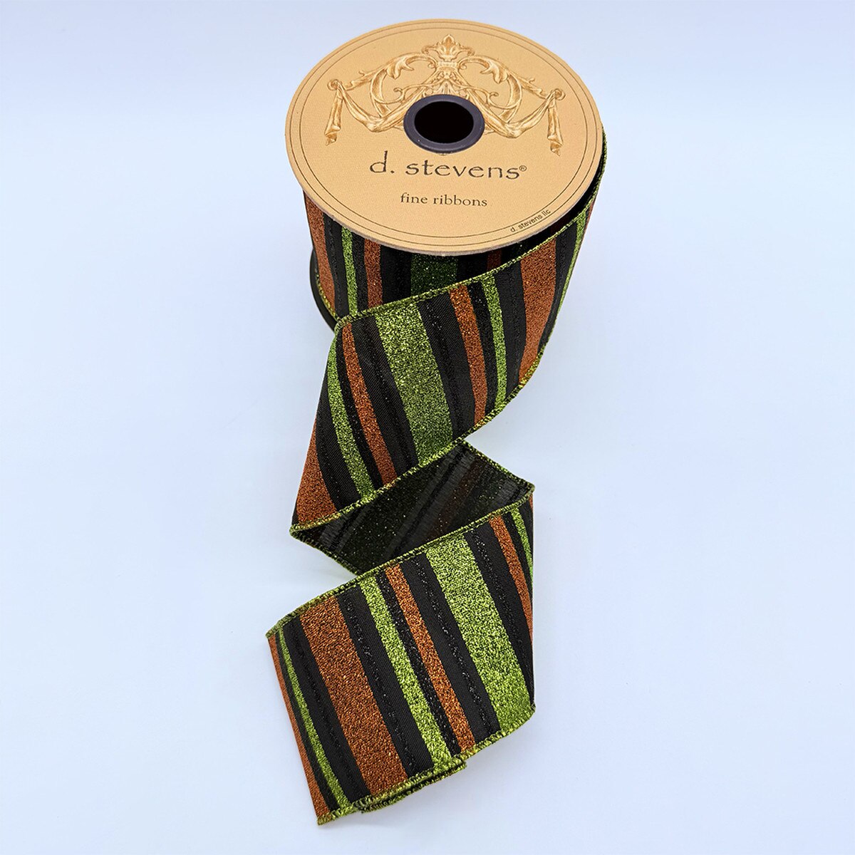 Black Glitter Stripes Poplin Ribbon 2.5" x 10 Yds