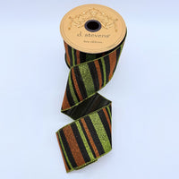 Black Glitter Stripes Poplin Ribbon 2.5