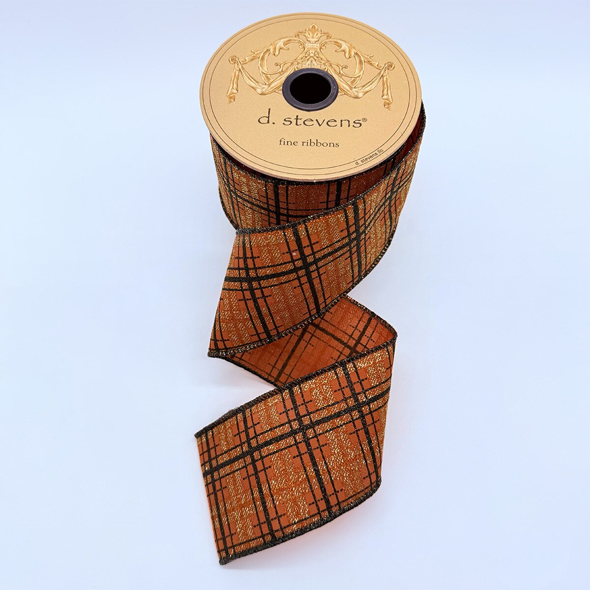 Gold Black Glitter Persimmon Ribbon 2.5 Inch x 10 Yds
