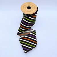 Poplin Stripe Ribbon in Orange Lime Purple 4