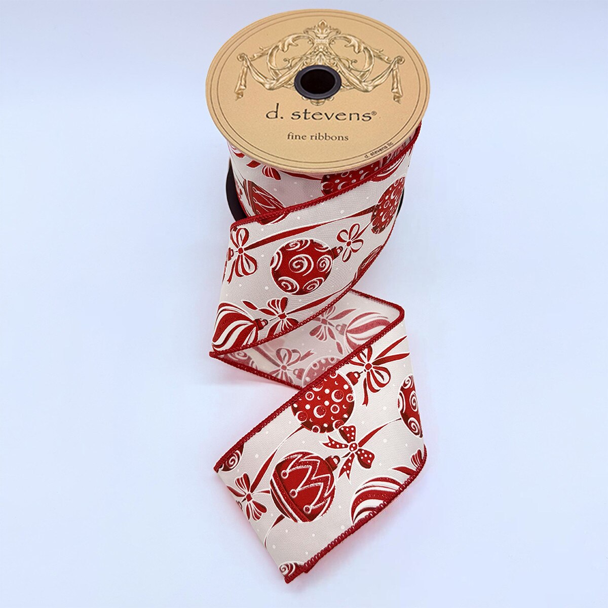 Red White Poplin Holiday Ornaments Bows 2.5" x 10 Yds