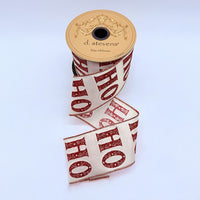 Red Glitter Ho Ho Ho Satin Ribbon 2.5
