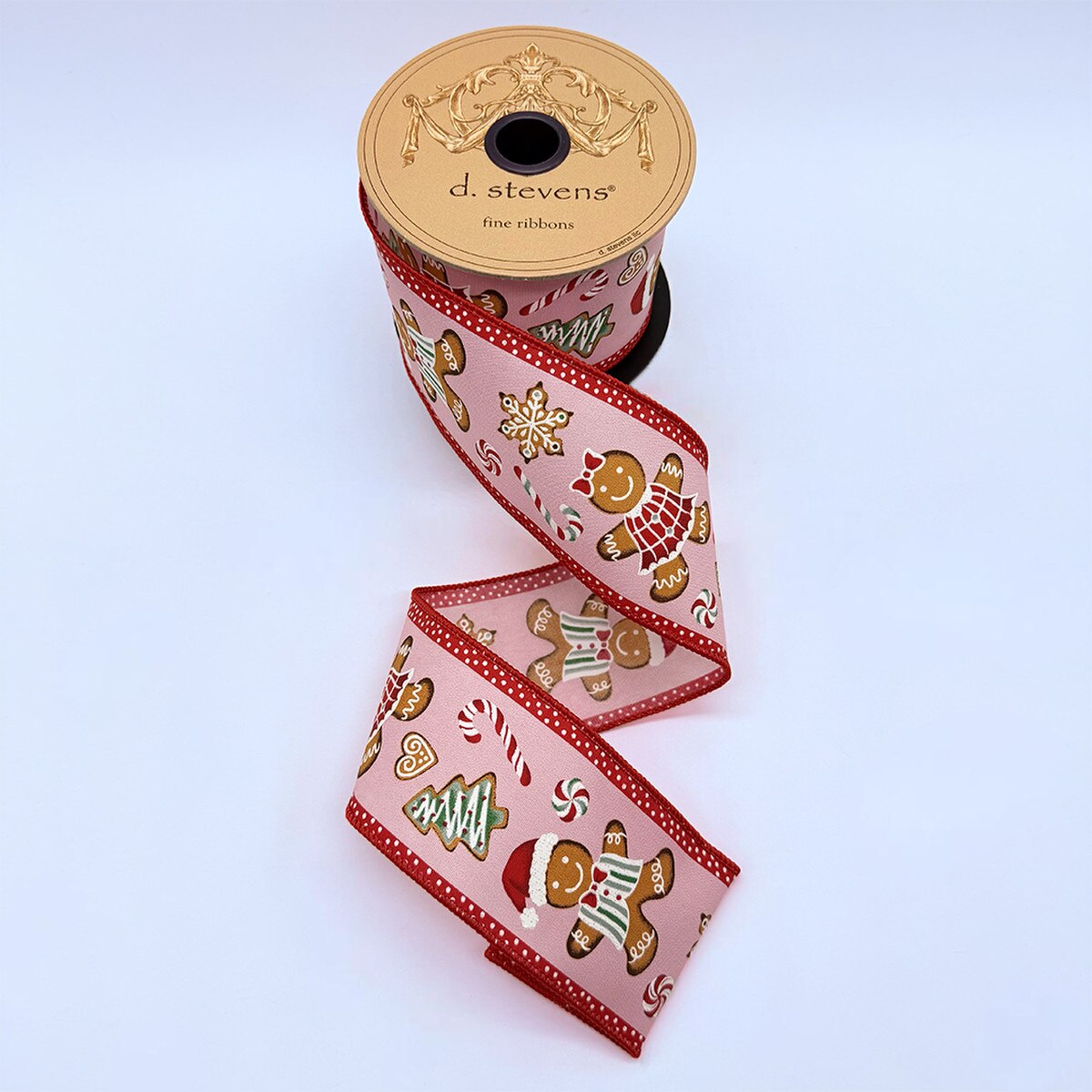 Gingerbread Cookies Poplin Ribbon Candy Pink 2.5" x 10 Yds