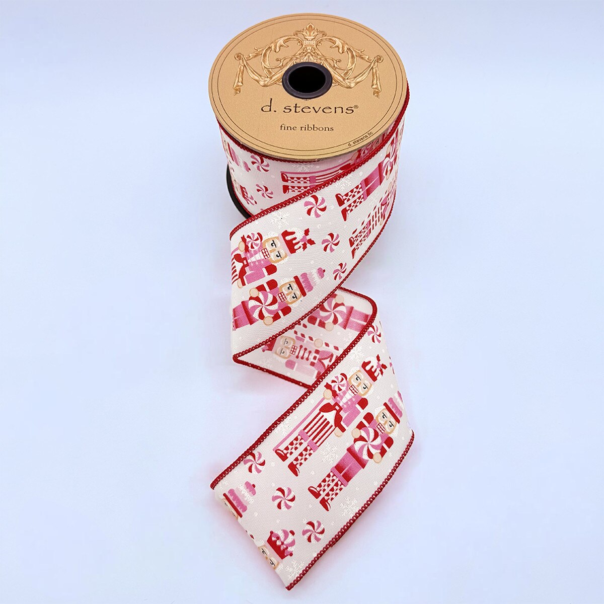 Poplin Nutcrackers Pink Red White Ribbon 2.5" x 10 Yds