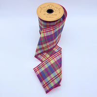 Colorful Plaid Poplin Ribbon Purple Hot Pink Aqua 4