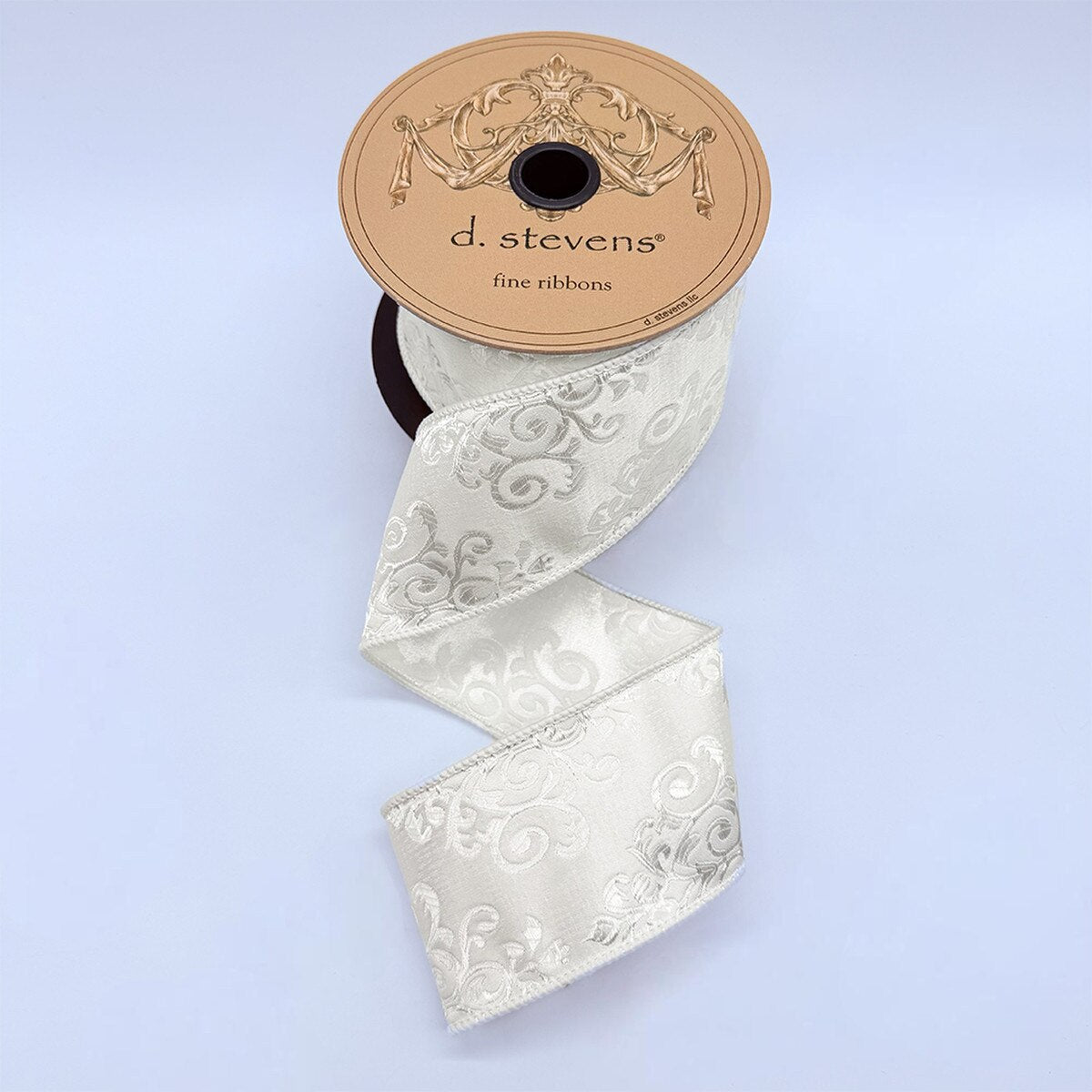 Jacquard White Ribbon Faux Mughal 2.5 Inch x 10 Yards