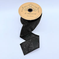 Jacquard Black Ribbon Faux Mughal 2.5 Inch x 10 Yds