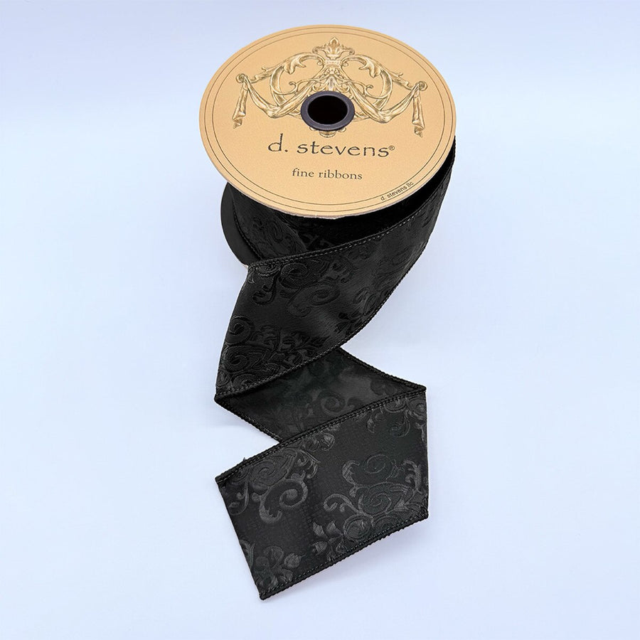 Jacquard Black Ribbon Faux Mughal 2.5 Inch x 10 Yds