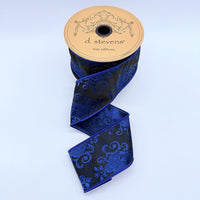 Royal Blue Faux Mughal Jacquard Ribbon 2.5