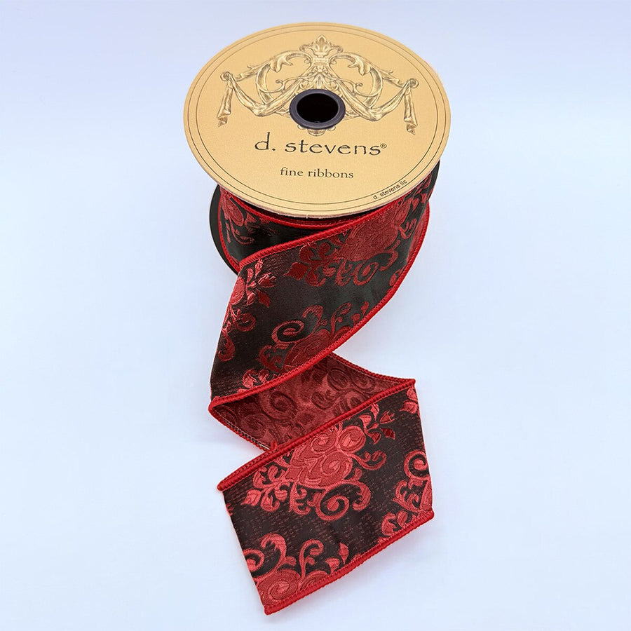 Jacquard Red Ribbon Faux Mughal 2.5 Inch x 10 Yards