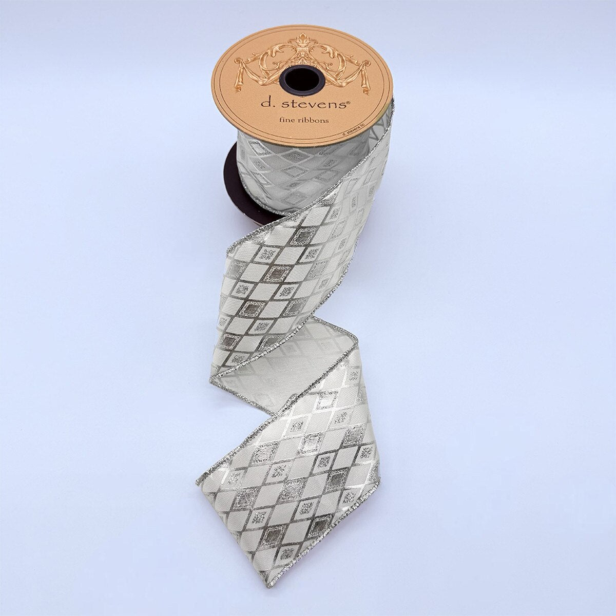 Silver Harlequin Satin Glitter Ribbon 2.5 Inch x 10 Yards