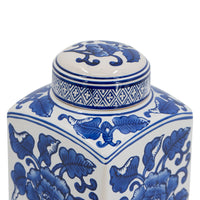 Blue Floral Ceramic Canister 7.5