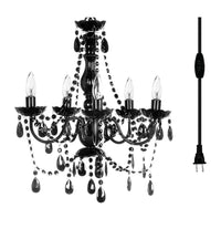 Summer 5 Light Crystal Black Chandelier