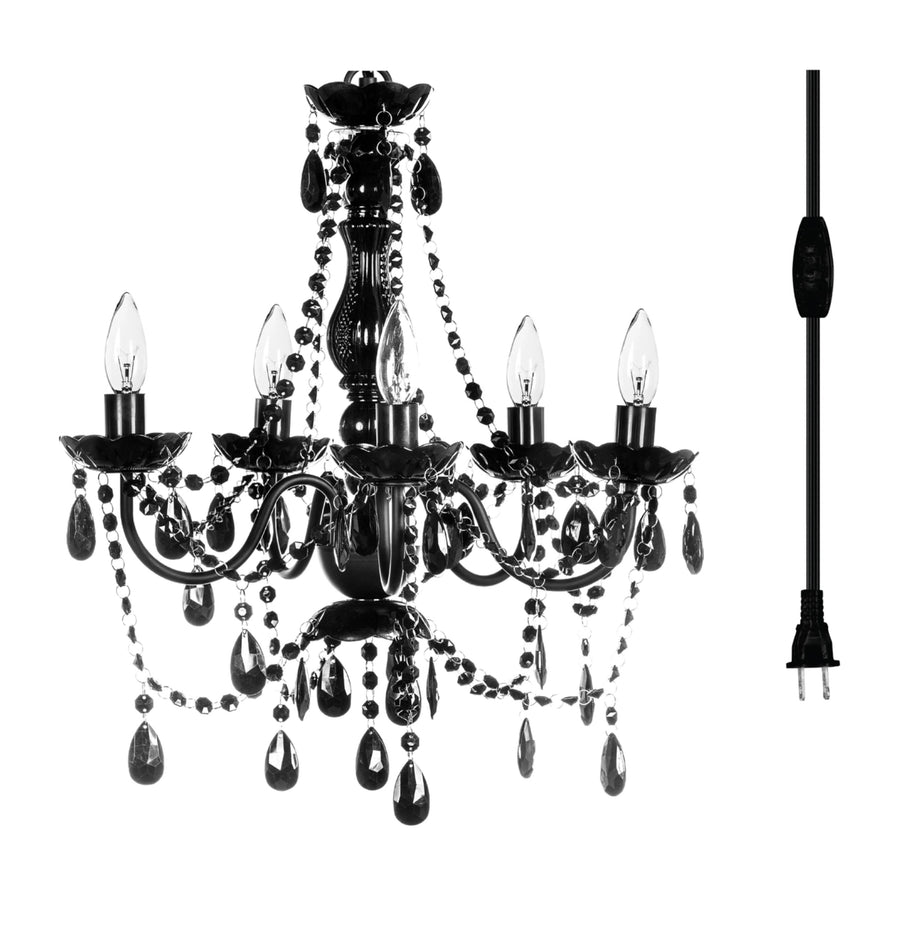 Summer 5 Light Crystal Black Chandelier