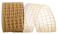 Natural Wire Mesh Ribbon 4 Inch for Wreaths and Bows