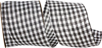 Black Gingham Wired Edge Ribbon 2-1/2 Inch for Bows