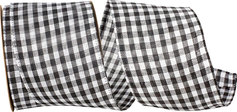Black Gingham Wired Edge Ribbon 2-1/2 Inch for Bows