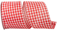 Red 2-1/2 Inch Gingham Wired Edge Ribbon for Bows