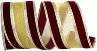 Burgundy Wired Edge Ribbon 2-1/2 Inch for Wreaths and Bows