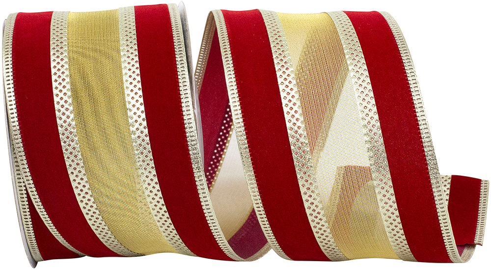 Scarlet Wired Edge Ribbon 2-1/2 Inch for Holiday Wreaths