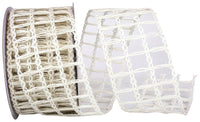 Ivory 2-1/2 Inch Jute Wired Edge Ribbon for Bows
