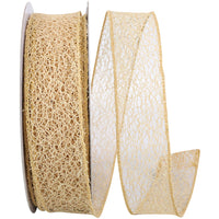 Natural 1-1 2 Inch Web Natural Wired Edge Ribbon for Wreaths & Bows