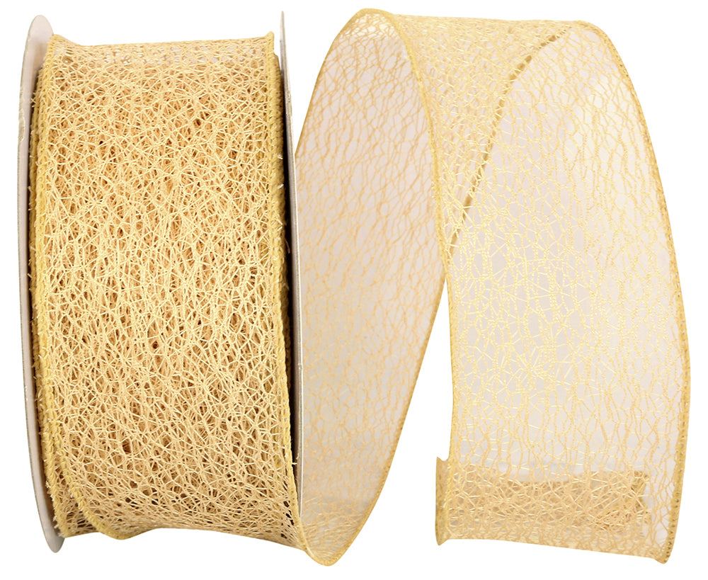 Natural 2-1 2 Inch Web Natural Wired Edge Ribbon for Wreaths & Bows