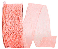 Coral 2-1 2 Inch Web Natural Wired Edge Ribbon for Wreaths & Bows