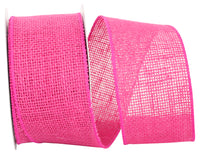 Fuchsia 2-1/2 Inch Burlap Wired Edge Ribbon for Bows