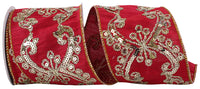 Burgundy Sequin Wired Edge Ribbon 4 Inch for Wreaths
