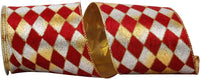 Red Velvet Diamond Glitz Wired Edge Ribbon 4 Inch