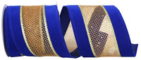 4 Inch Royal Gold Velvet Mesh Wired Edge Ribbon