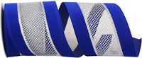 4 Inch Royal Silver Velvet Mesh Wired Edge Ribbon