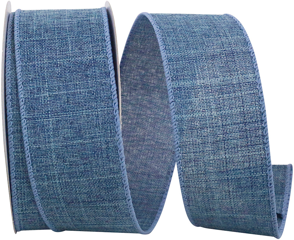 Denim Solid Wired Edge Ribbon 1-1/2 Inch for Wreaths