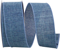 Denim Solid Wired Edge Ribbon 1-1/2 Inch for Wreaths