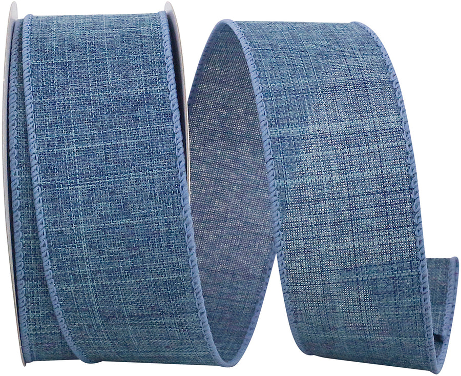 Denim Solid Wired Edge Ribbon 1-1/2 Inch for Wreaths