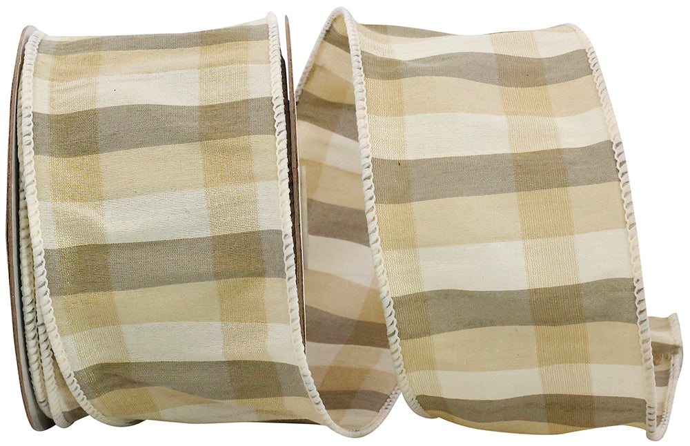 Multi 2-1 2 Inch Chandler Check Wired Edge Ribbon for Wreaths & Bows