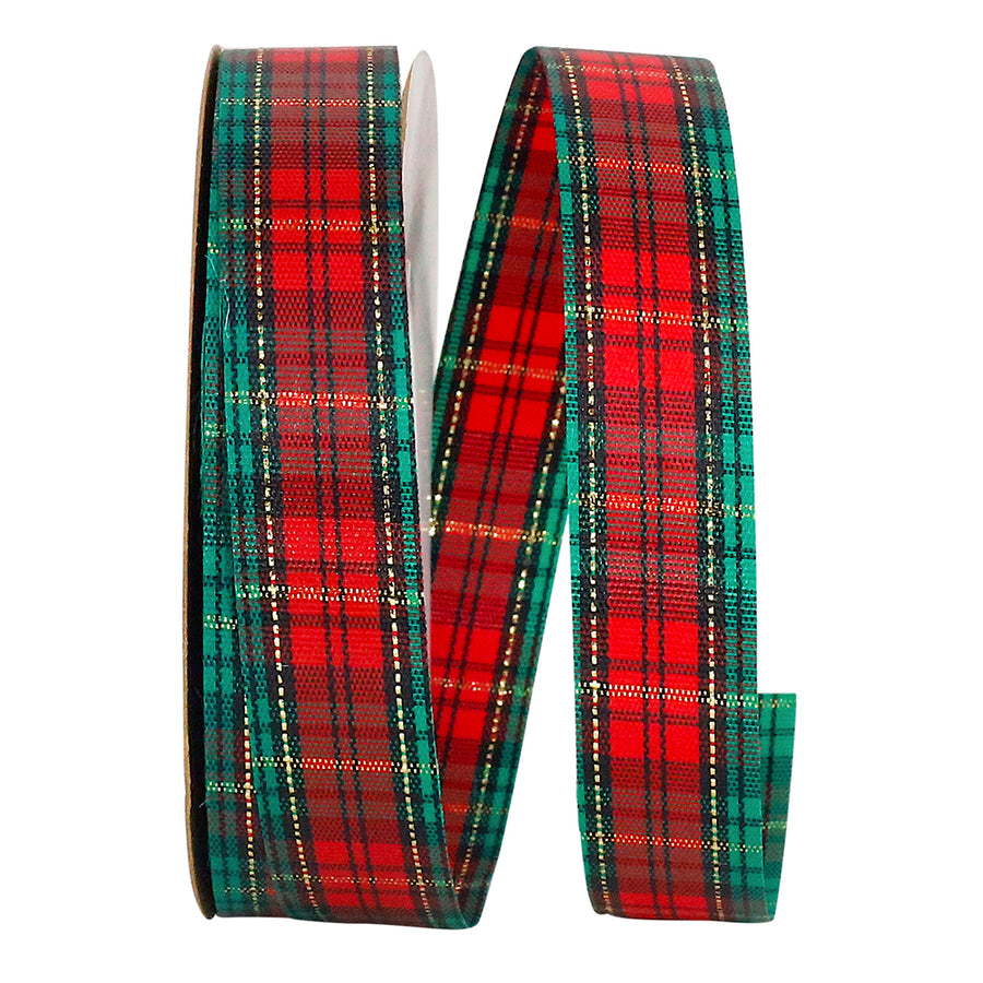 Tartan Gold Plaid Ribbon Multi 5/8 Inch for Wreaths