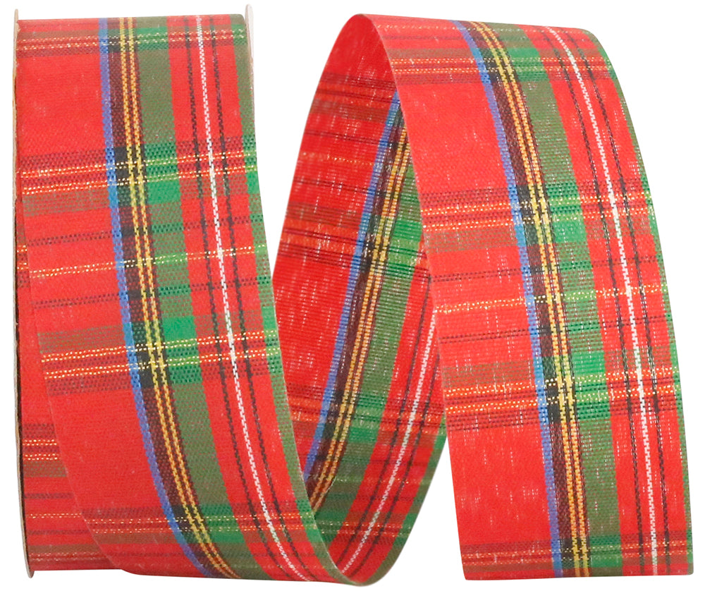Plaid Renee Ribbon Multi 1-3/8 Inch for Wreaths and Bows
