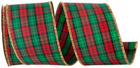 Tartan Plaid Wired Edge Ribbon Multi 2-1/2 Inch 10Yds