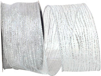 Silver 2-1 2 Inch Rainfall Sheer Wired Edge Ribbon for Wreaths & Bows