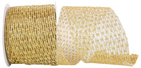 Gold Metallic Wired Edge Ribbon 4 Inch for Wreaths