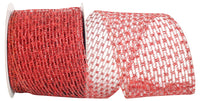 Red Metallic Wired Edge Ribbon 4 Inch for Wreaths and Bows