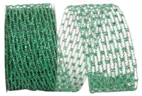 Emerald Metallic Wired Edge Ribbon 2-1/2 Inch for Bows