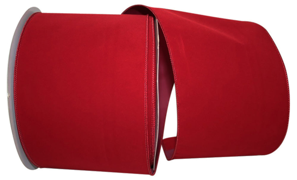 Scarlet Velvet Wired Edge Ribbon 6 Inch for Wreaths