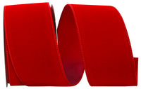 Scarlet Velvet Wired Edge Ribbon 2-1/2 Inch for Wreaths
