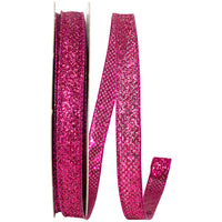 Fuchsia Glitter Metallic Lame Wired Edge Ribbon 5/8 Inch