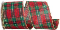 Mcshay Plaid Wired Edge Ribbon Multi 2-1/2 Inch 10Yds