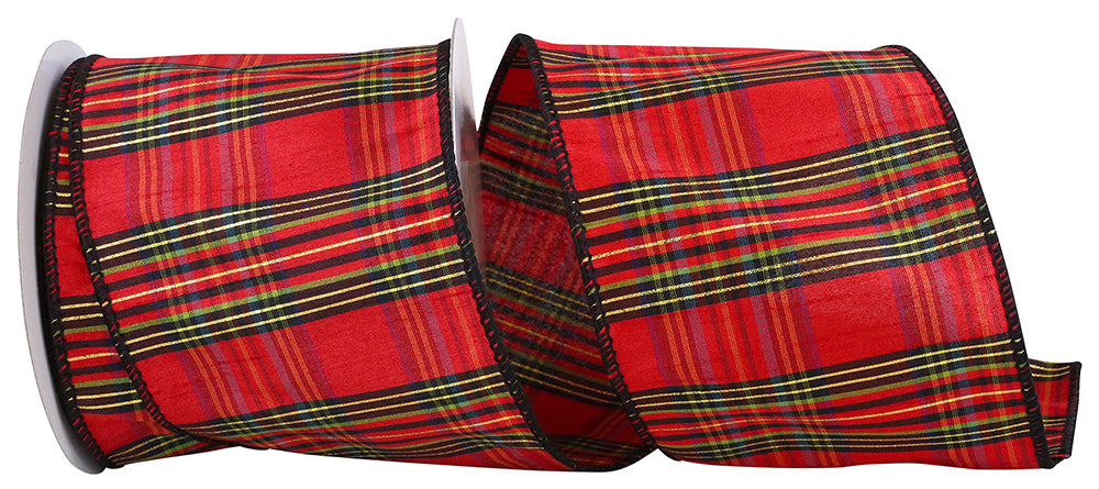 Edinburgh Plaid Wired Edge Ribbon Multi 4 Inch for Bows
